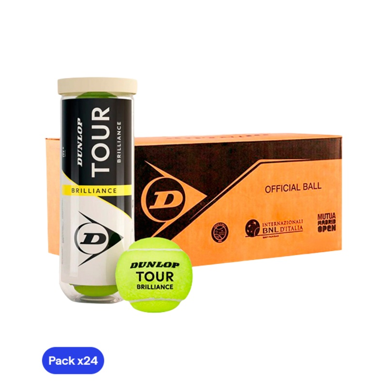 Cajn Pelotas Dunlop Tour Brilliance Tenis (Pack x24)