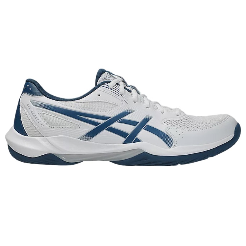 Asics Gel Rocket 12 Mens Indoor Court Shoes – White/Mako Blue