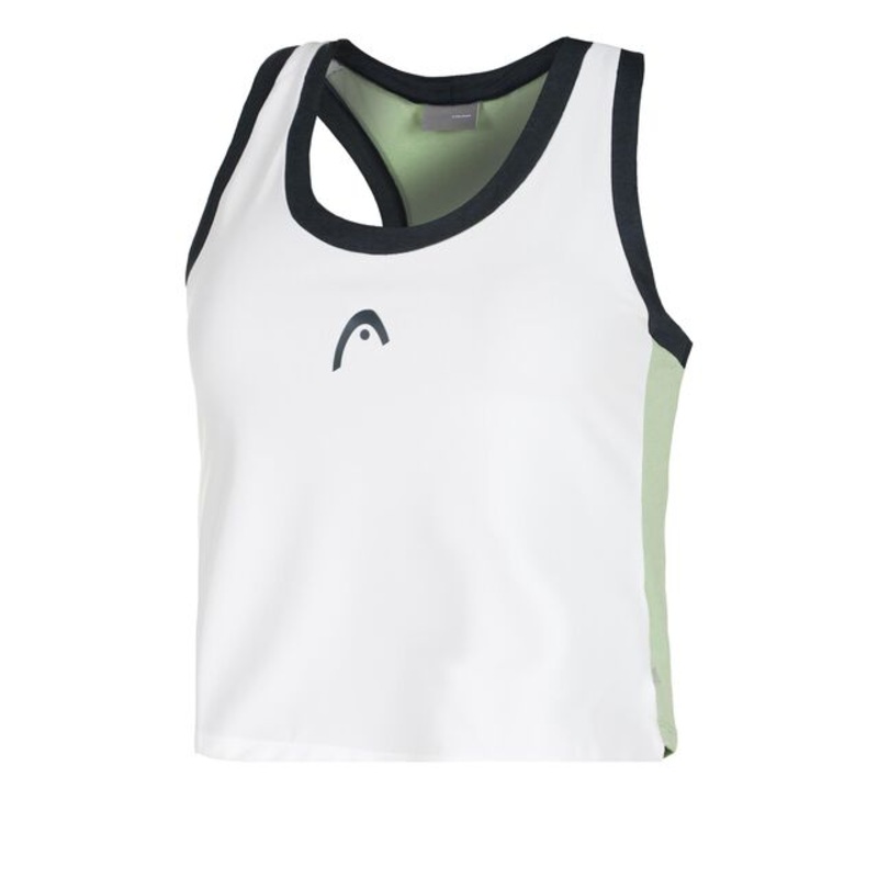 Play Crop Tank Top Women – White, Dark Blue