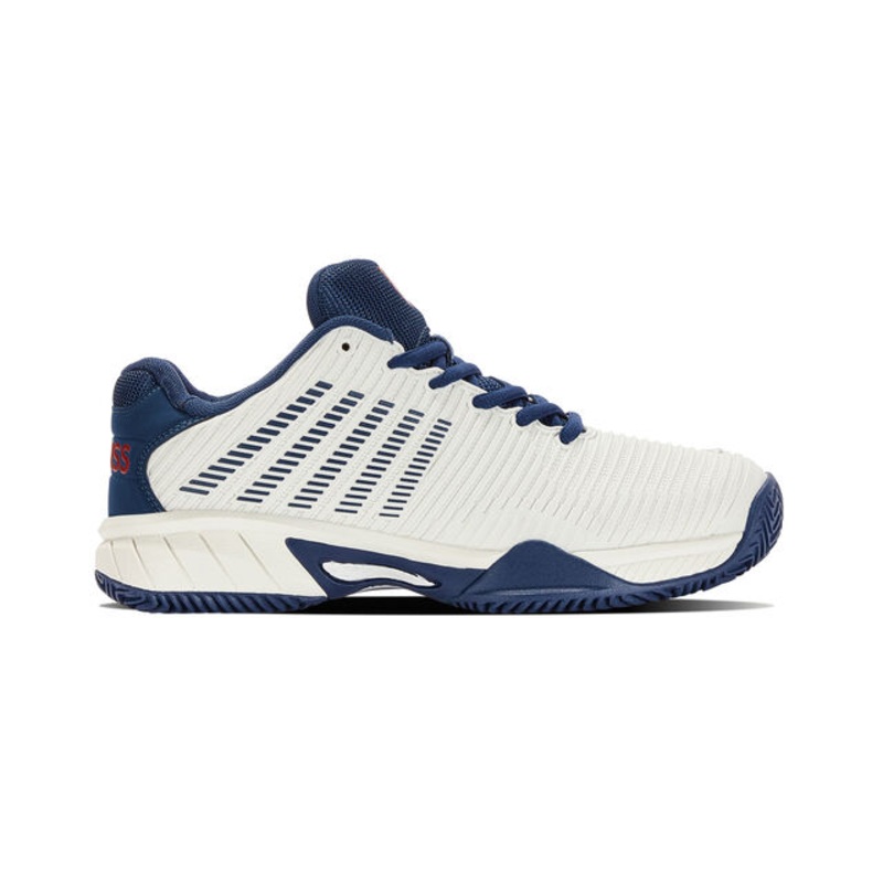 Hypercourt Express 2 Clay Court Shoe Kids – White, Dark Blue