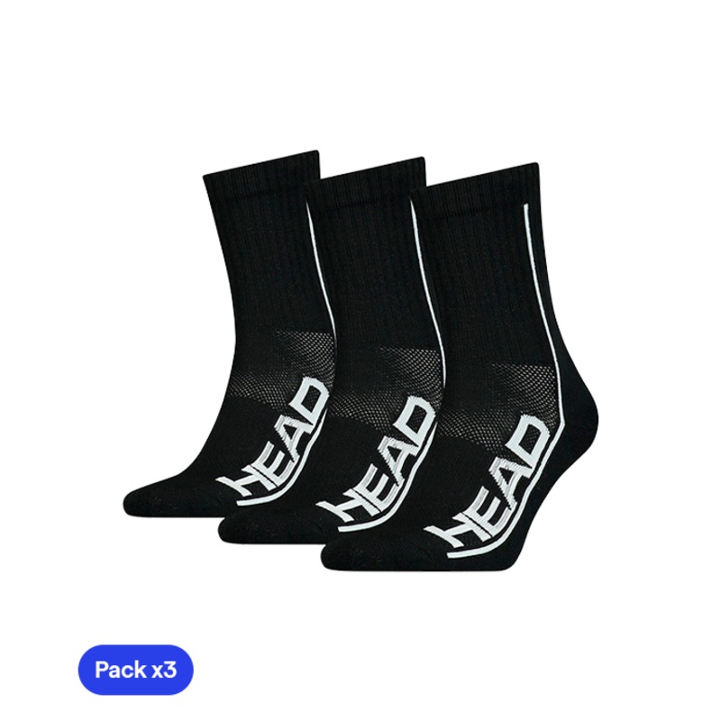 Calcetines HEAD Performance Short Crew Negro/Blanco (Pack x3)