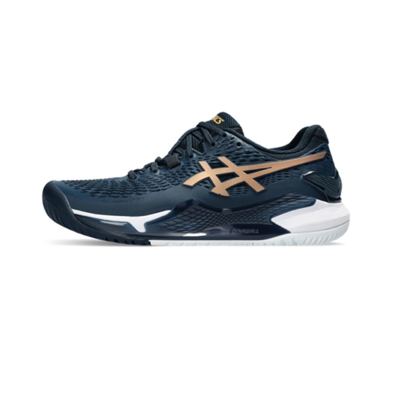 Asics Women’s Gel-Resolution 9 Tennis Shoes French Blue and Pure Gold
