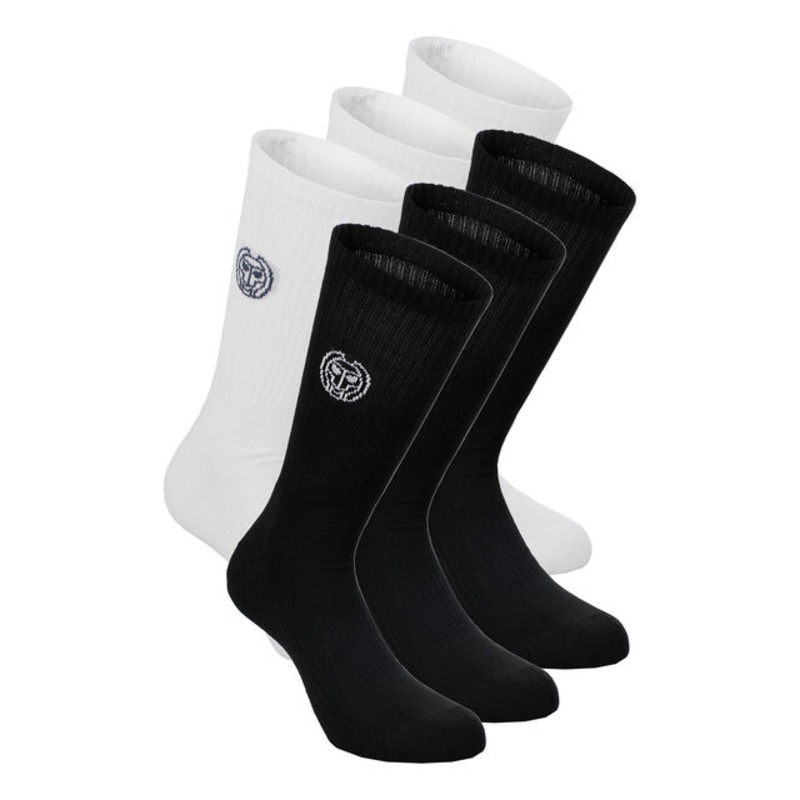 Don Carlito XXL Crew Move Sports Socks 6 Pack – Black, White