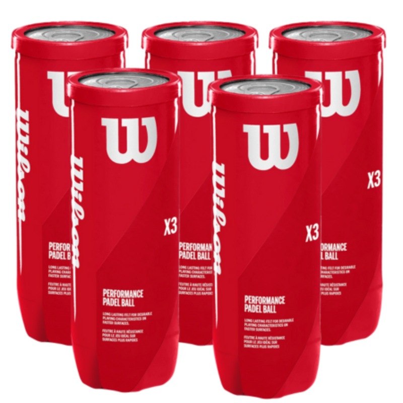 5 cans Of Wilson X3 Padel Balls