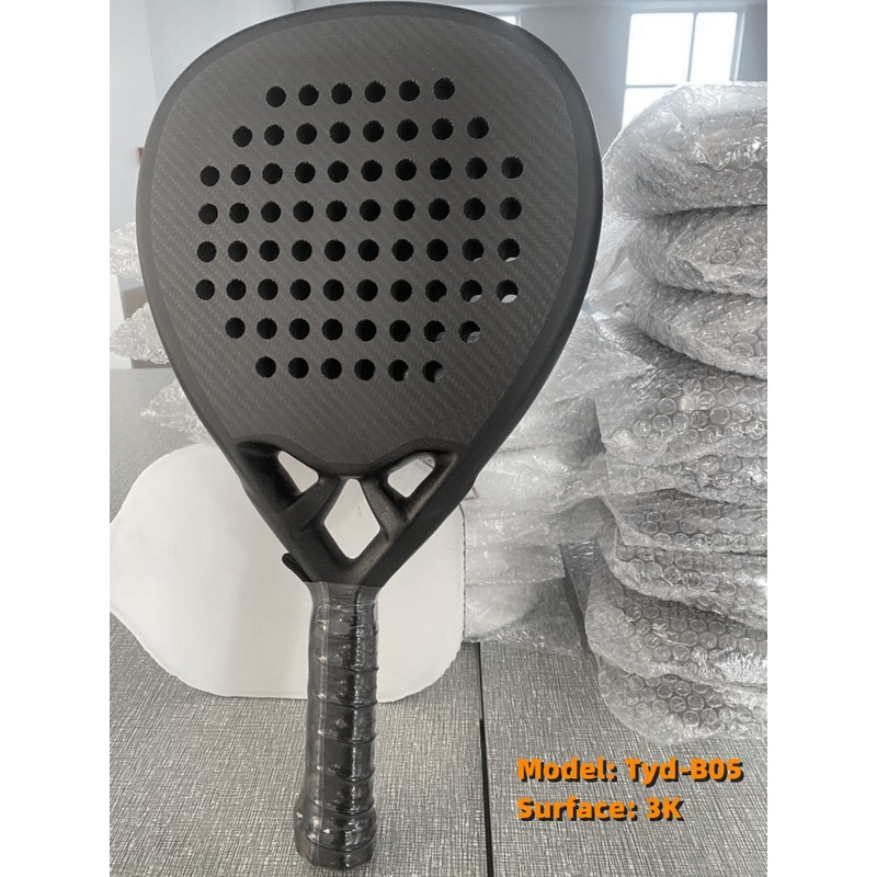 Customized Design Round/Teardrop/Diamond 3K 12K 18K Carbon Padel Racket Low MOQ in Stock Carbon Fiber Fiberglass Pop Padel Tennis Racket