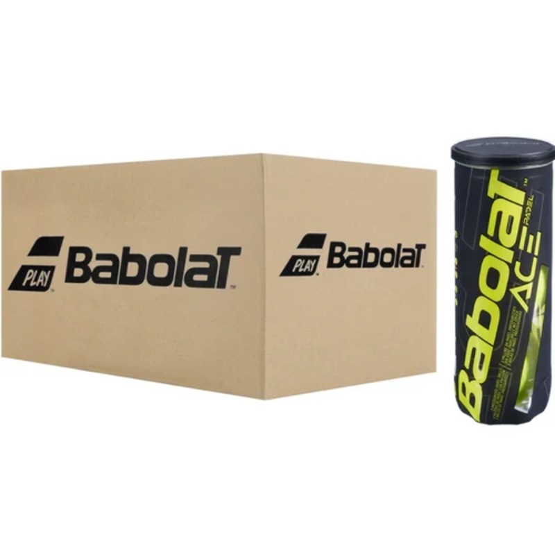 Box of 24 tubes of Babolat Ace padel balls