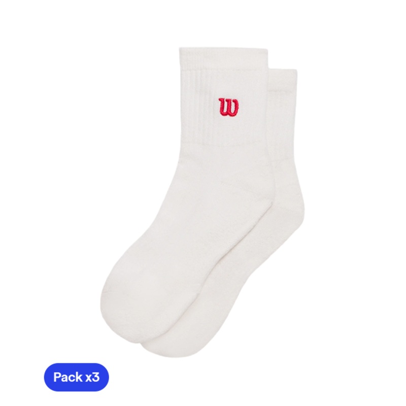 Calcetines Wilson Quarter Top Bright White (Pack x3) 2025
