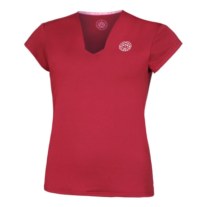Bubble V-Neck T-Shirt Women – Red