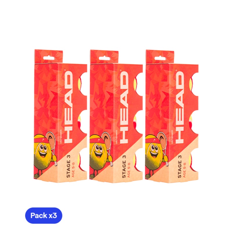 Pelotas HEAD Stage 3 (5/8 aos) (Pack x3)