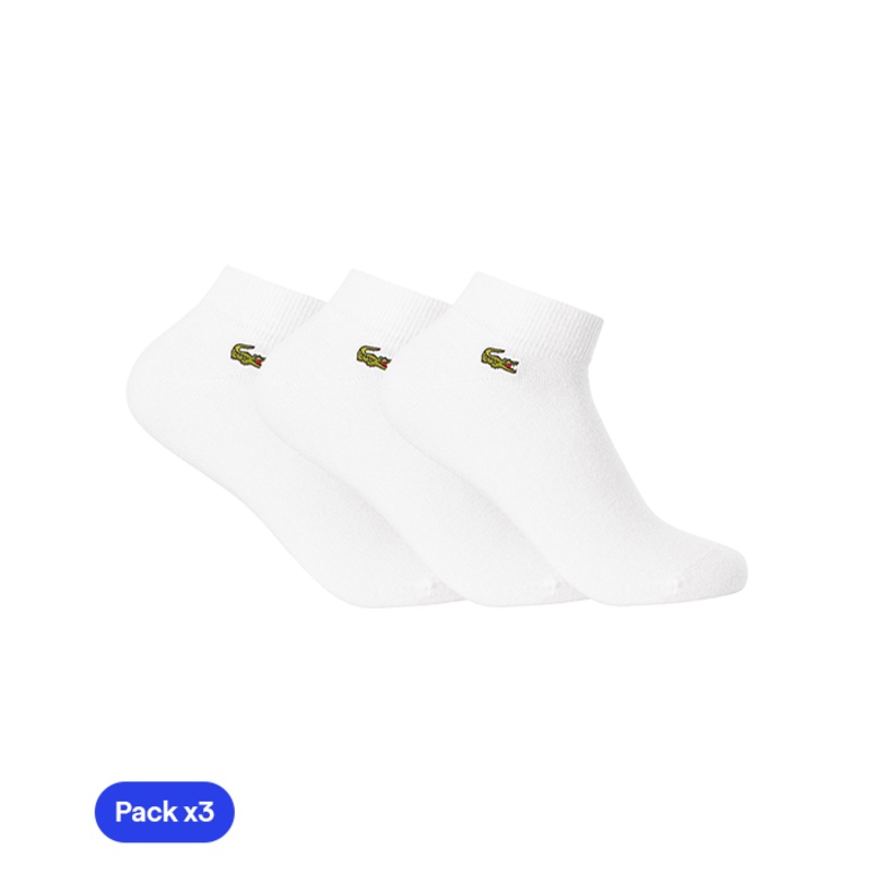 Calcetines Lacoste Cortos Blancos (Pack x3) 2025