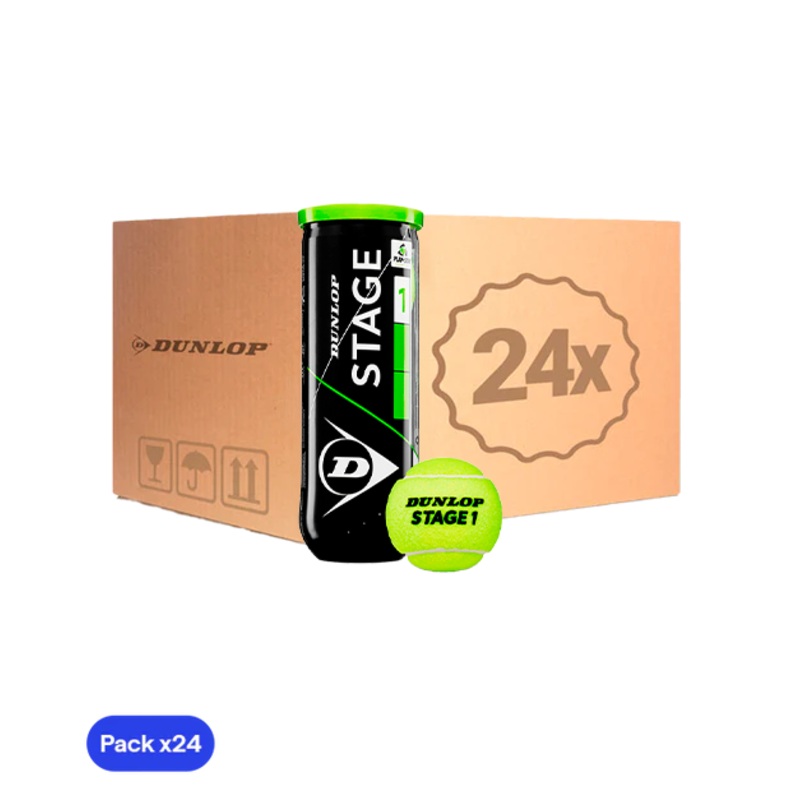 Cajn Pelotas Dunlop Stage 1 Verde Tenis (Pack x24)