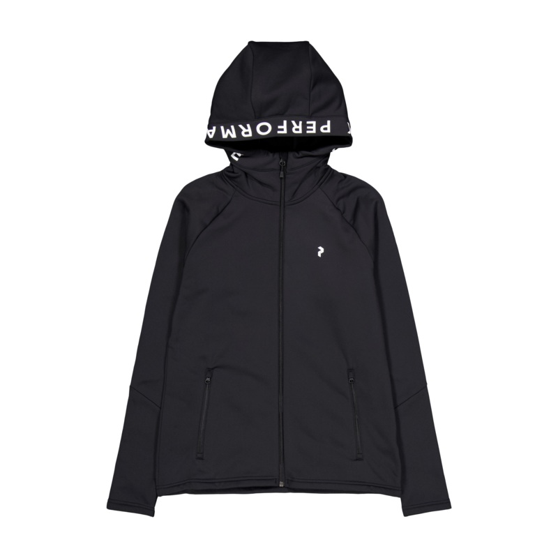W Rider Zip Hood Black|L