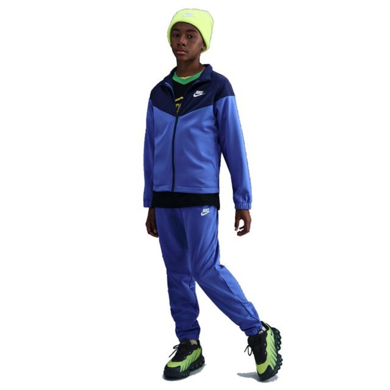 Dri-Fit Full-Zip Tracksuit Kids – Blue, Blue-gray