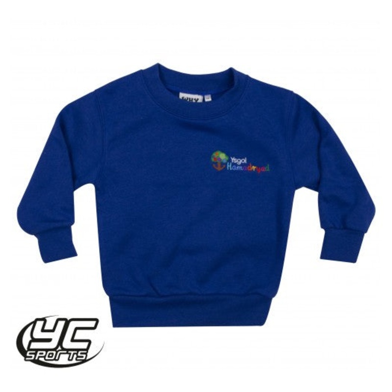 Ysgol Hamadryad Sweatshirt|2/3|3/4|5/6|7/8|JS 9/10|JM 11/12|JL 13|JXL|S|M|ROYAL