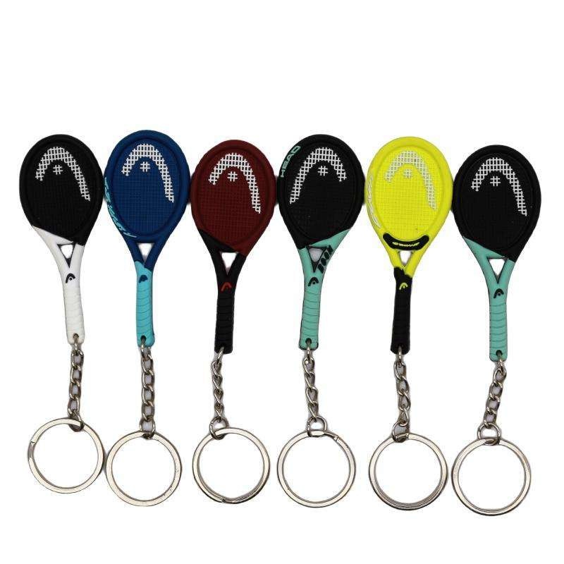 Rubber Articulos Promocionales De Padel Tennis Racket Charm Professional Keychain