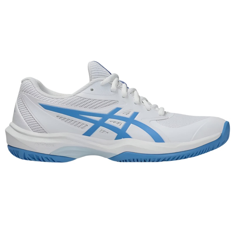 Asics Game FF Ladies Tennis Shoe – White/Blue Coast