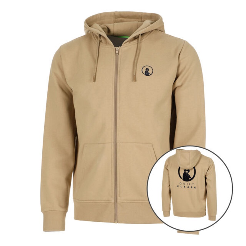 Wild Tonal Zip Hoodie Men – Beige