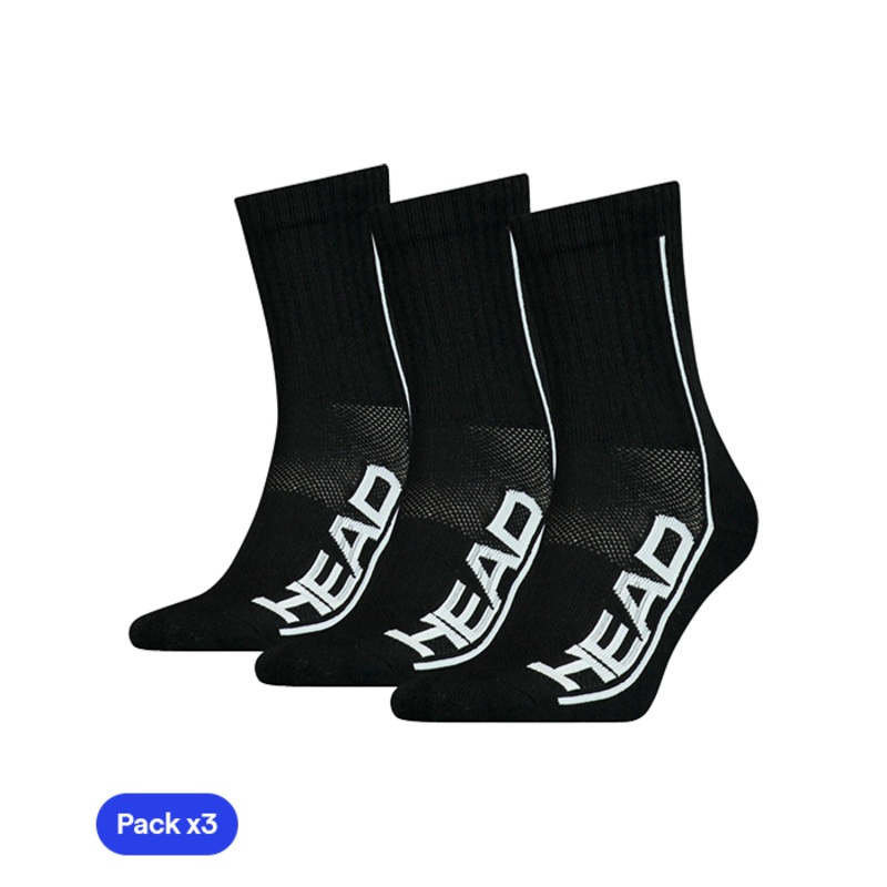 Calcetines HEAD Performance Crew Negro 2025 (Pack x3)