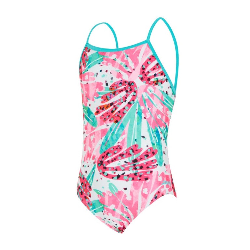 Zoggs Yaroomba Floral Girls Swimming costume – Sea Petal
