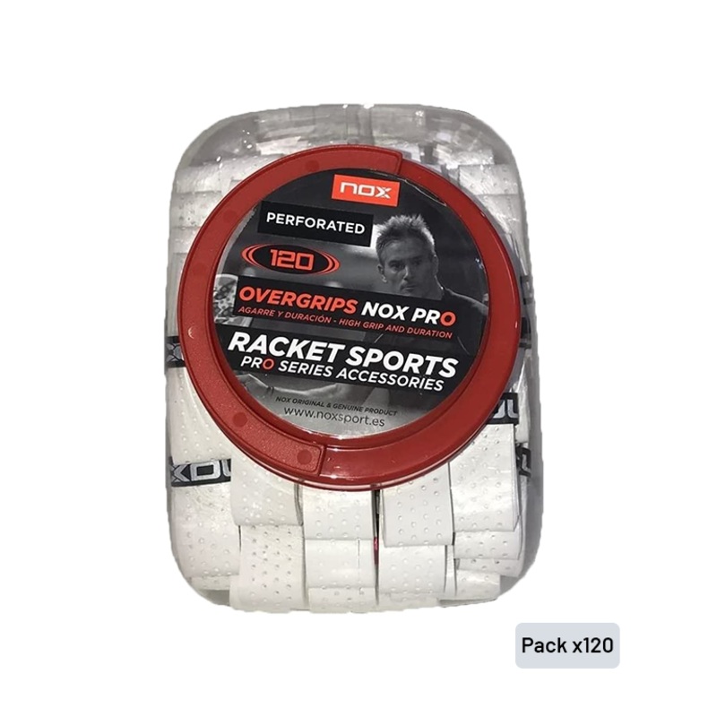 Tambor Overgrips NOX Pro Perforado Blanco (x120)