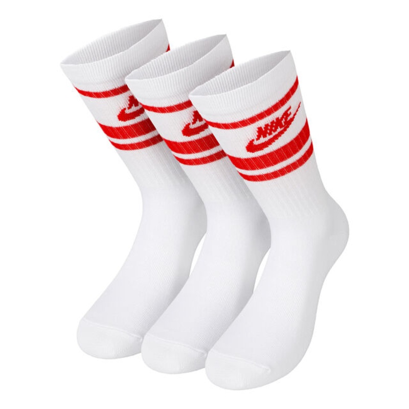 Sportswear Everyday Essential Tennis Socks 3 Pack – White, Red
