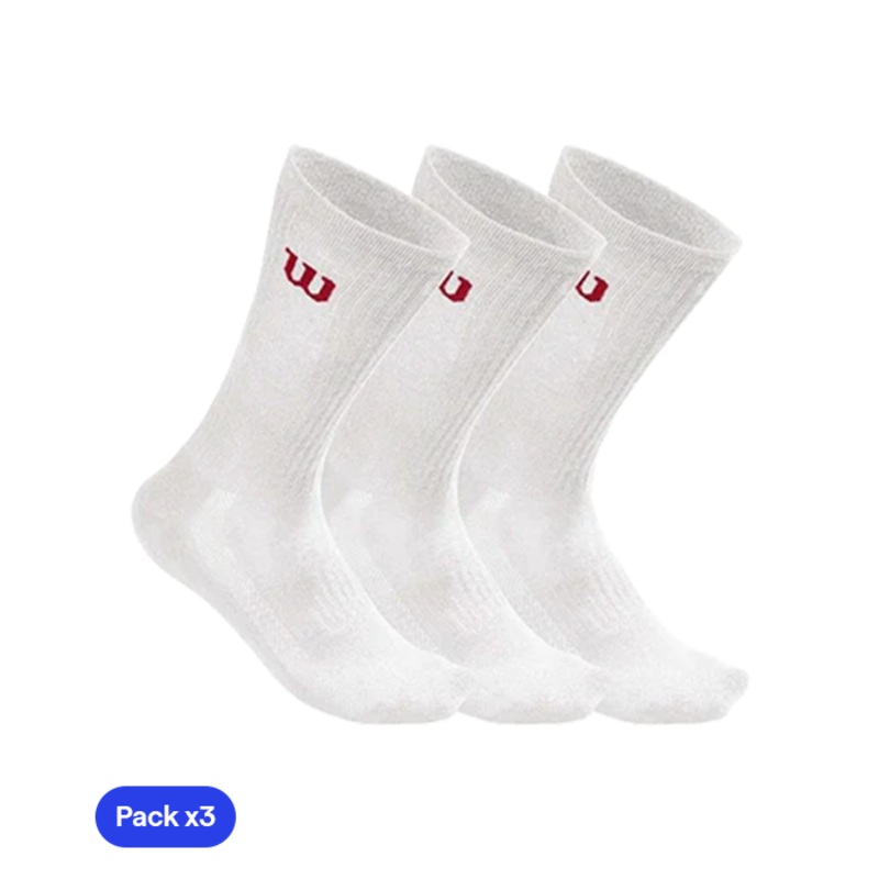 Calcetines Wilson Crew Socks (x3) Blancos