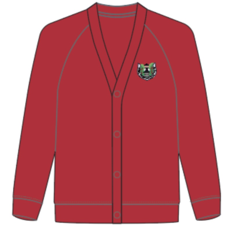 Ysgol Coed Y Gof Cardigan|Red|3/4|5/6|7/8|JS 9/10|JM 11/12|JL 13|JXL|S|M