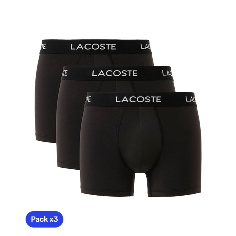 Calzoncillos Lacoste Microfibra Negro 2025 (Pack x3)