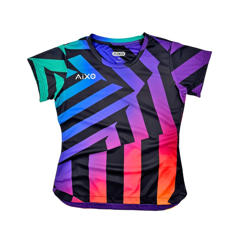 Aixo Rainbow Chaos Womens T-Shirt – Black