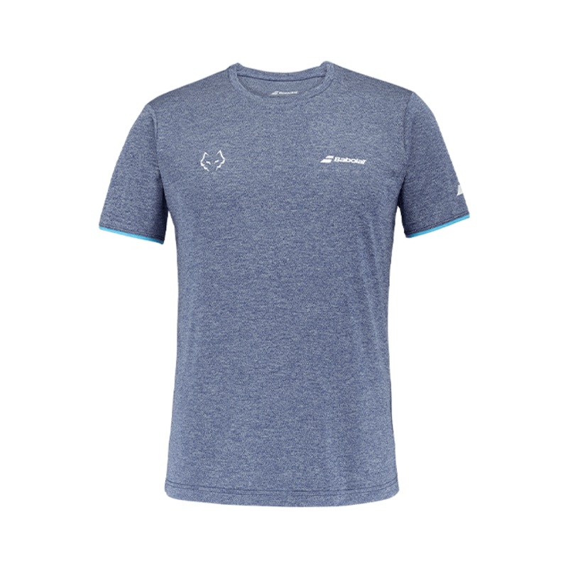 Camiseta Babolat Crew Azul Logo Blanco 2025 J. Lebrn