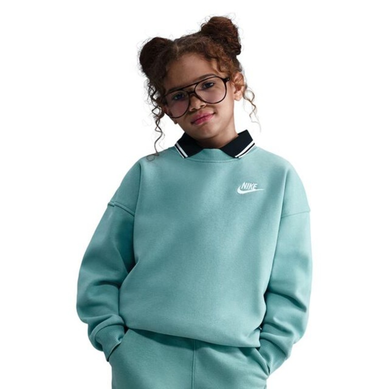 Club Fleece Oversized Crew Sweatshirt Girls – Sage