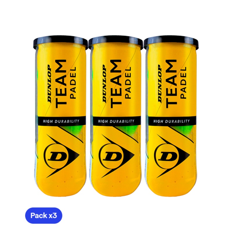 Pelotas Dunlop Team Padel (Pack x3)