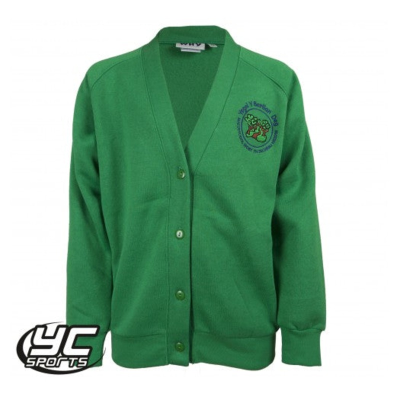 Ysgol Y Berllan Deg Cardigan|2/3|3/4|5/6|7/8|JS 9/10|JM 11/12|JL 13|JXL|S|M|Emerald