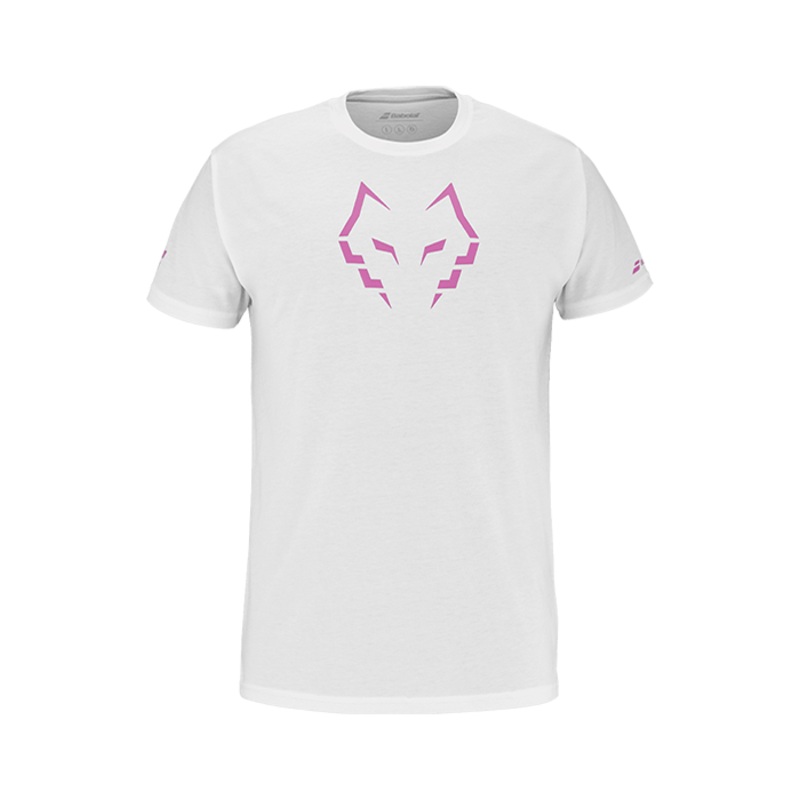 Camiseta Babolat Algodn Blanco/Rosa 2025 J. Lebrn