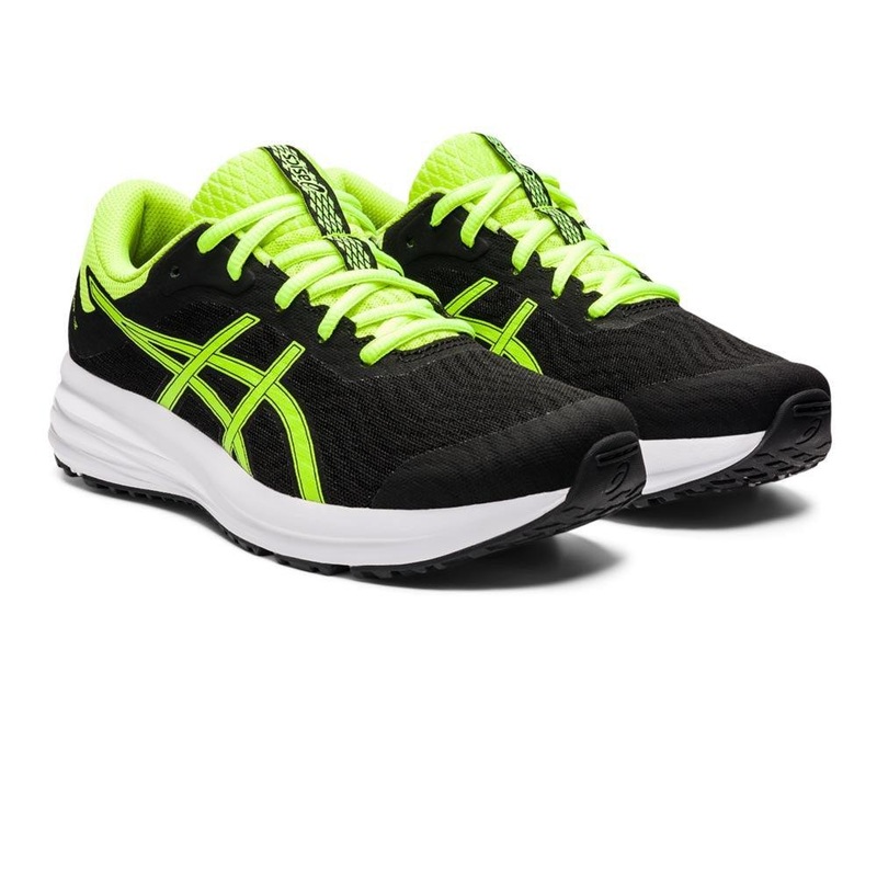 Asics Patriot 12 GS Kids Shoes – Black/Hazard Green