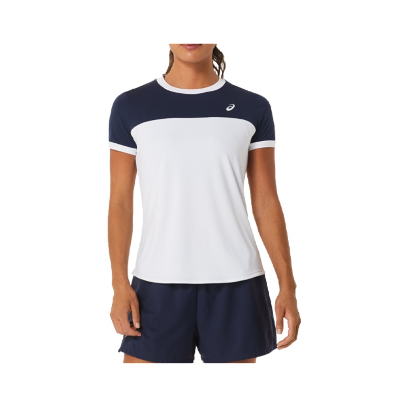 Camiseta Asics Court Mujer Blanca/Azul Marino