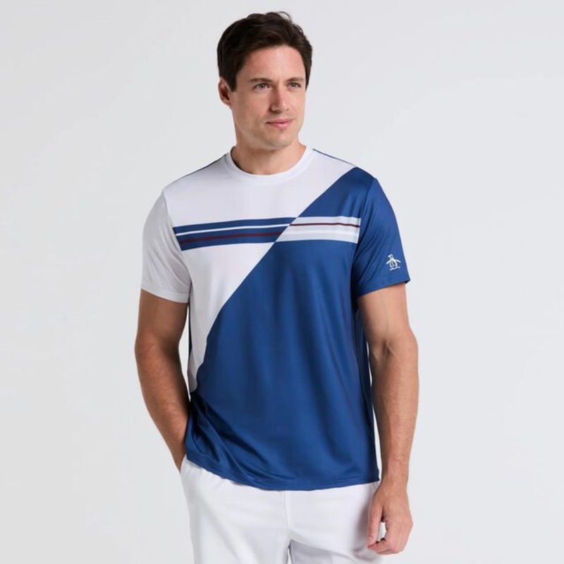Performance Crew T-Shirt Men – Blue, White