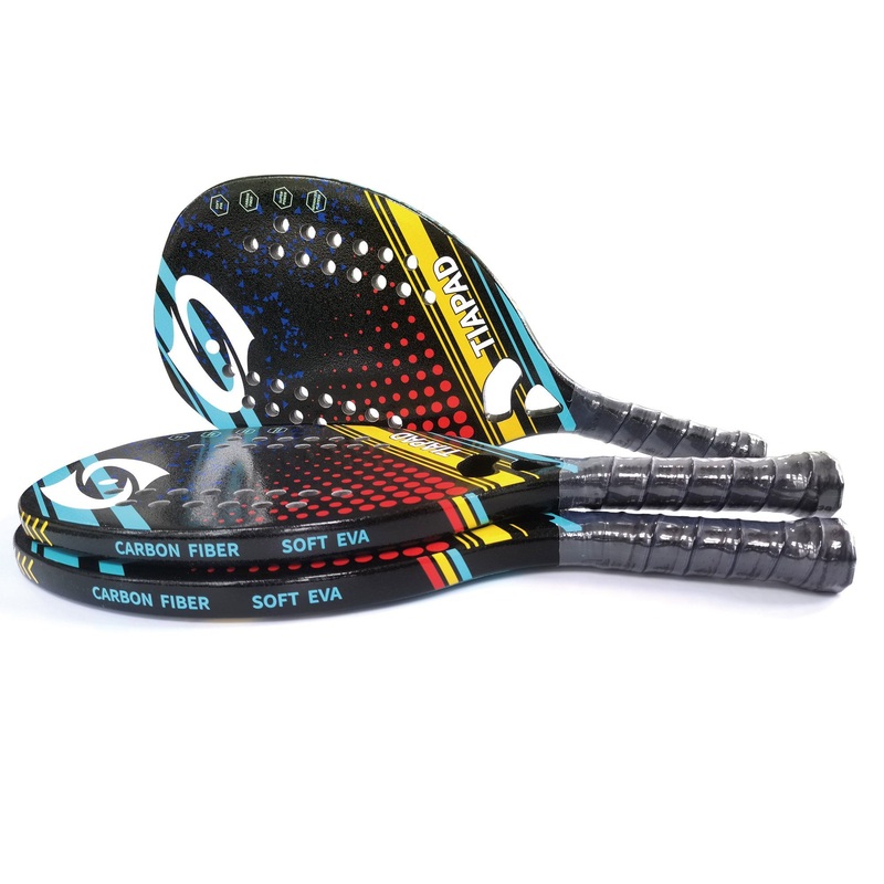 Adult Professional Full Carbon Beach Tennis Paddle Racket Soft EVA Face Raqueta with Bag Equipment Padel