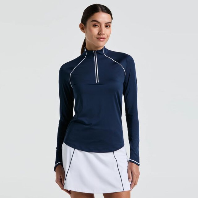 Solid Sun Protection Long Sleeve Women – Dark Blue