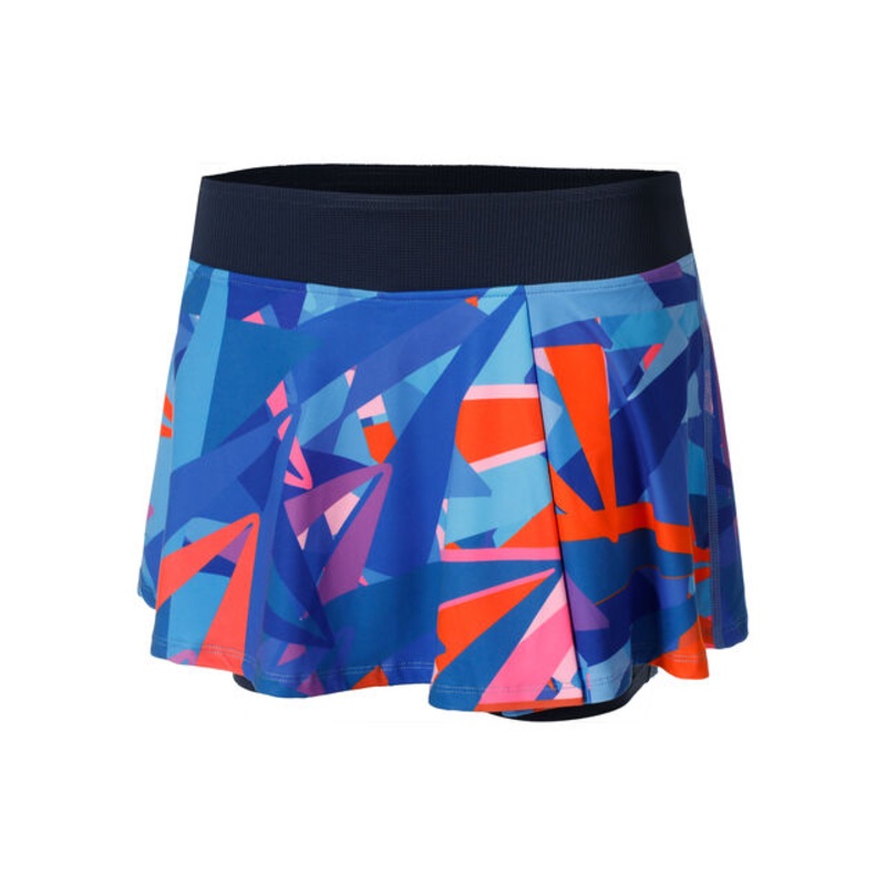 Spike Printed Wavy Skirt Women – Dark Blue, Blue
