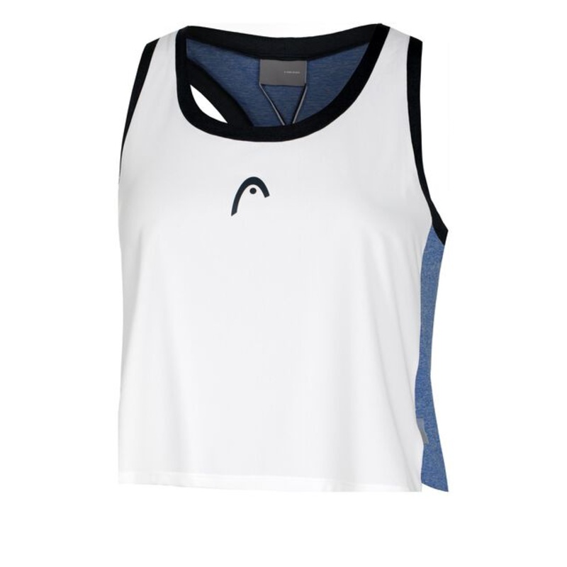 Play Crop Tank Top Women – White, Blue-gray
