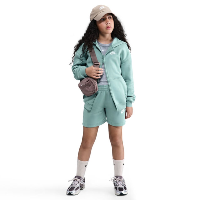 Club Fleece Oversized Full-Zip Hoodie Girls – Sage