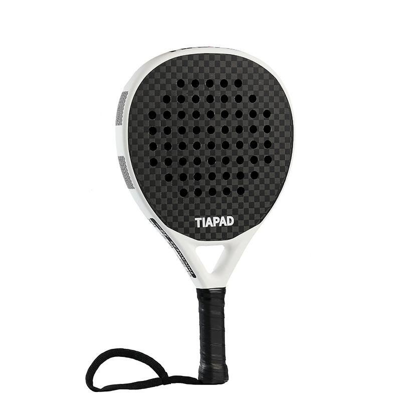 Custom Logo Diamond Tear Round Shape Carbon Fiber Pala Raqueta De Padel Rackets with Padel Cover Bag Set