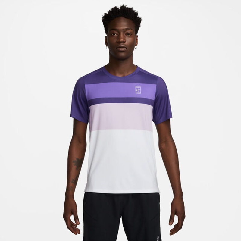 Court Dri-Fit Advantage Print T-Shirt Men – White, Violet