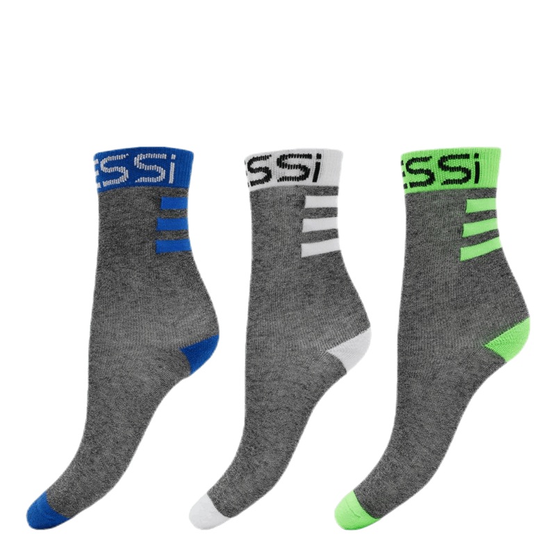 3-Pack Messi 3 Stripe Kids Grey