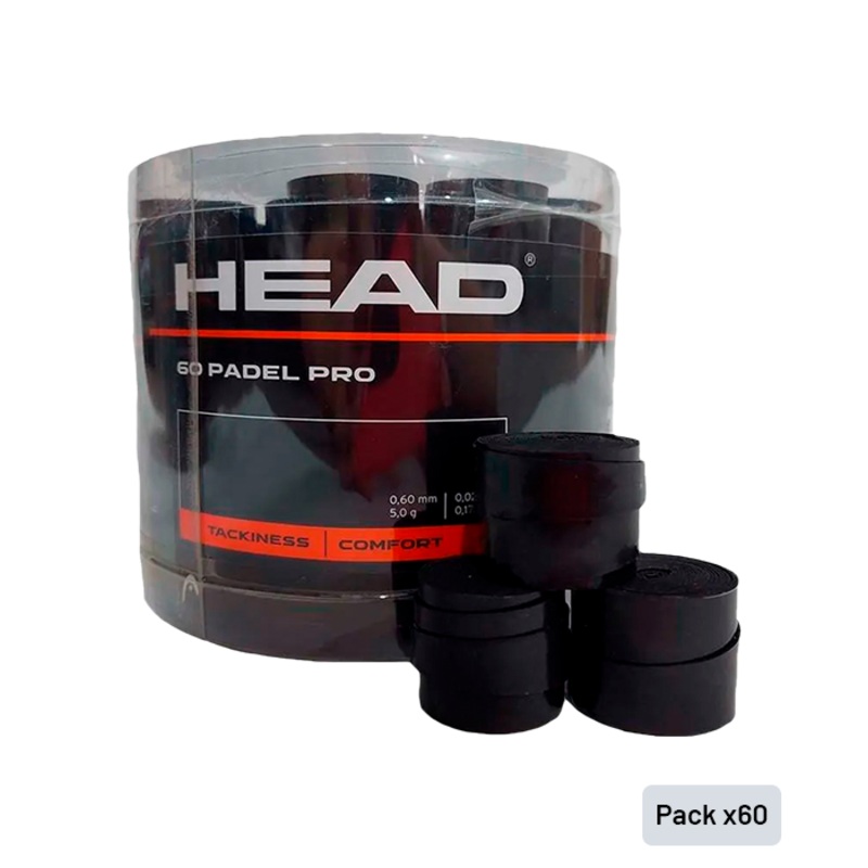 Tambor Overgrips HEAD Padel Pro Negro (x60)