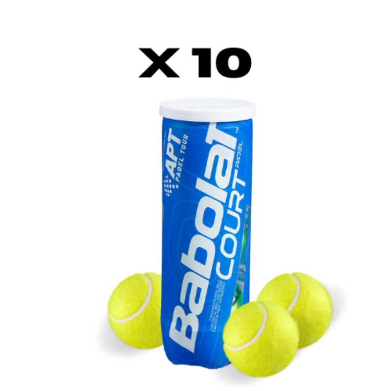 10 cans Of Babolat Court Padel Balls