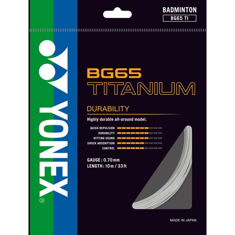 Yonex BG65 Titanium Badminton String (10m Set) White