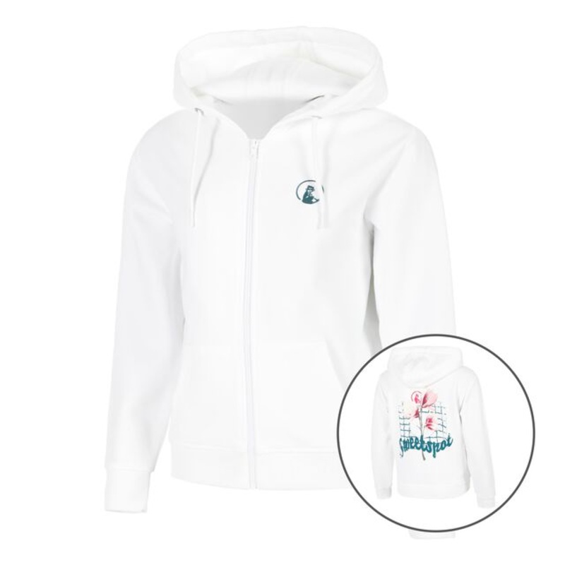 Create Flower Zip Hoodie Women – White, Multicoloured
