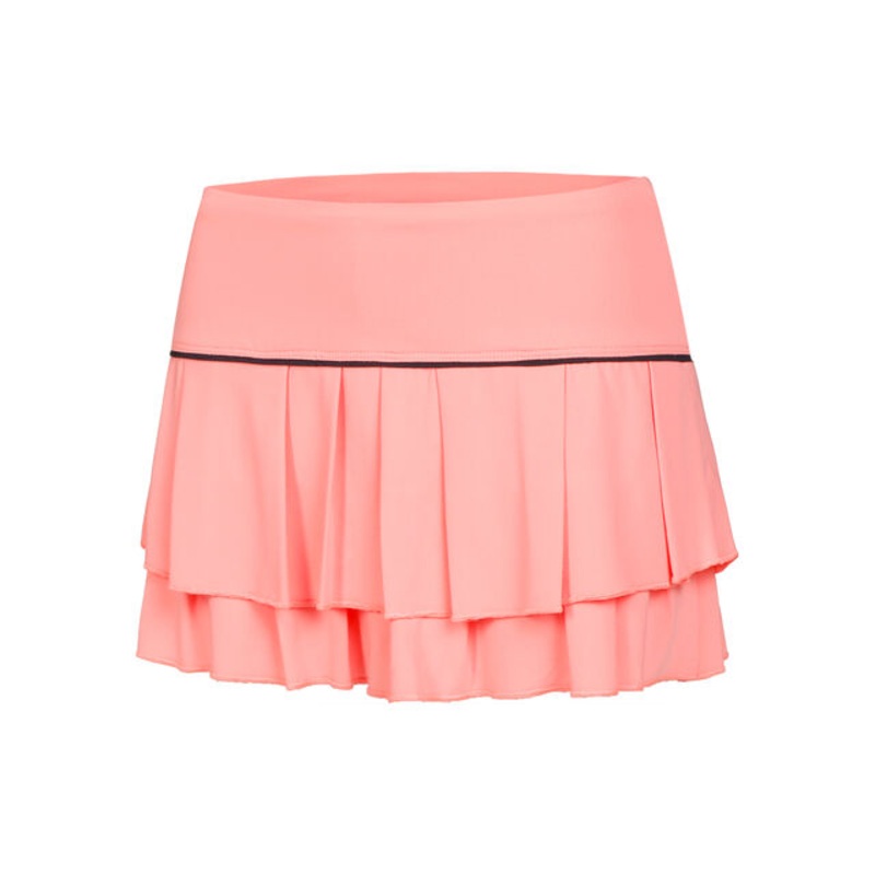 Pleat Tier With Piping Skirt Women – Apricot, Black